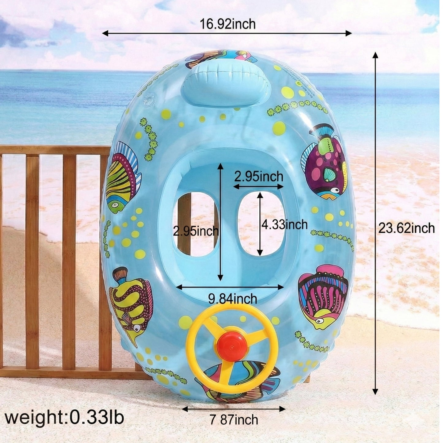 Flynow Baby Pool Float, Baby Swimming Float with Safety Seat, Smart Swim Trainer, Inflatable Toddlers Pool Floats, Infant Swim Floats, Kids Floaties, Water Toys Gift Beach Summer Essentials
