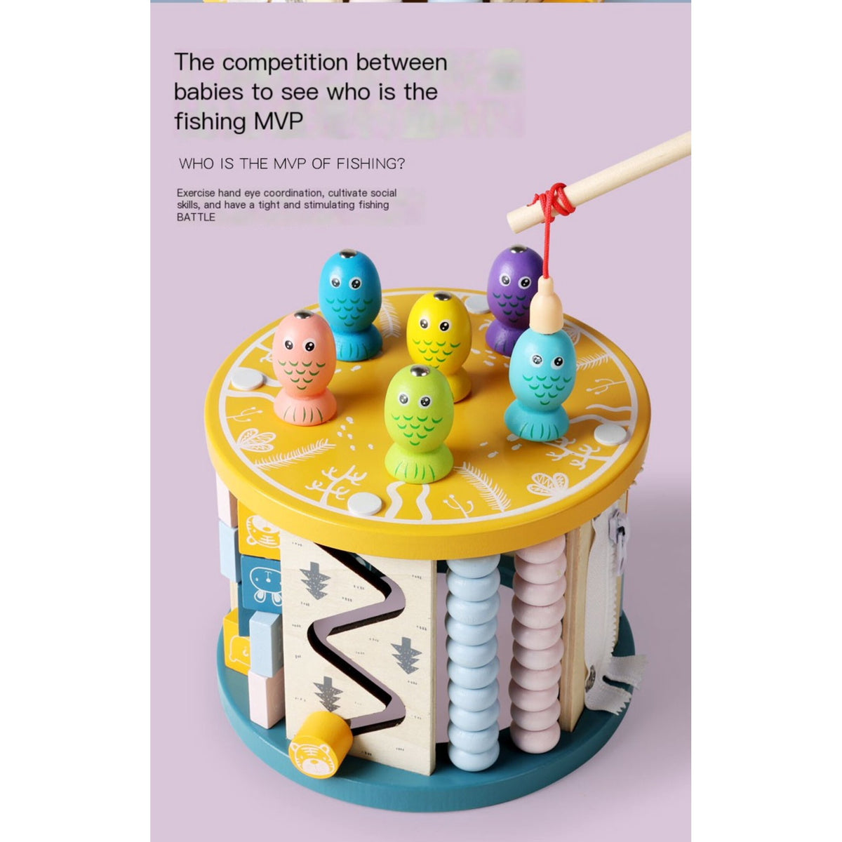 Flynow Wooden Activity Cube Baby Toys for 1 Year Old Toddlers 12 Months + Toddler Learning Educationa Toys 1-3 Boys Girls Baby Sensory Interactive Birthday Gift