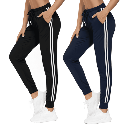 WQD 2 Pack Womens Sweatpants Jogger Pants with Pockets High Waist Lounge Athletic Yoga Pants for Workout Running Gym