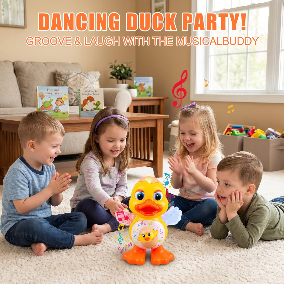 Flynow Musical Dancing Duck Toys for Toddlers 1 2 3 Year Old,Educational Dancing Duck Toy for Babies,Walking Duck Toy with Music & Lights, Learning Toy for Baby Kids, Christmas Easter Birthday Gifts