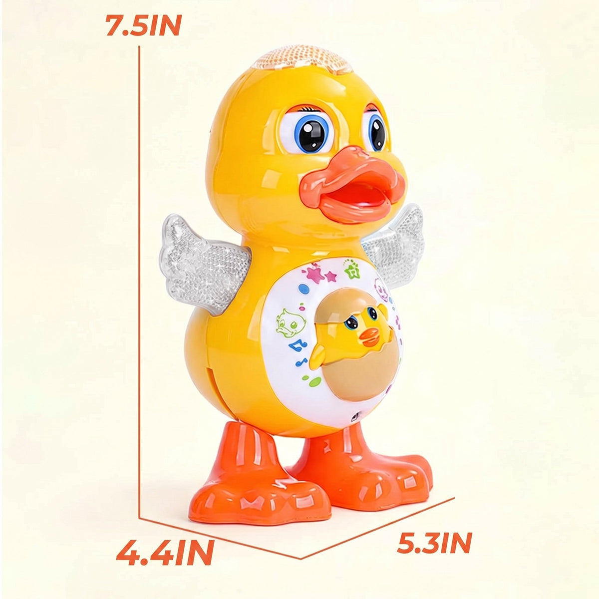 Flynow Musical Dancing Duck Toys for Toddlers 1 2 3 Year Old,Educational Dancing Duck Toy for Babies,Walking Duck Toy with Music & Lights, Learning Toy for Baby Kids, Christmas Easter Birthday Gifts